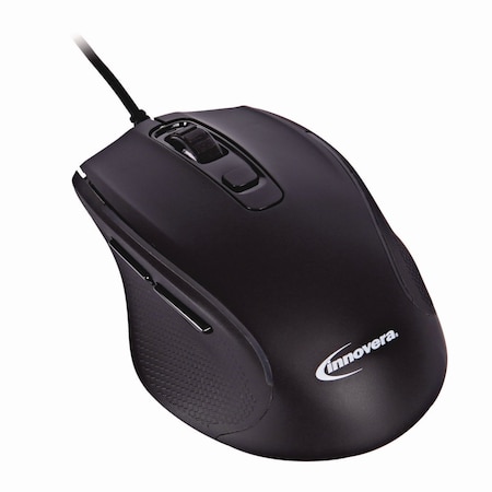 Innovera Full-Size Wired Optical Mouse, USB 2.0, Right Hand Use, Black IVR61014